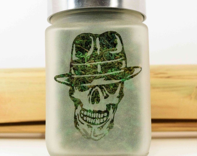 Gangster Skull Stash Jar - Stoner Gifts, Weed Accessories & Stash Jars - Ganja Gifts for Him - 420 Stoner Gear