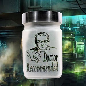 Handcrafted Doctor Recommended Etched Glass Stash Jar by Twisted420Glass
