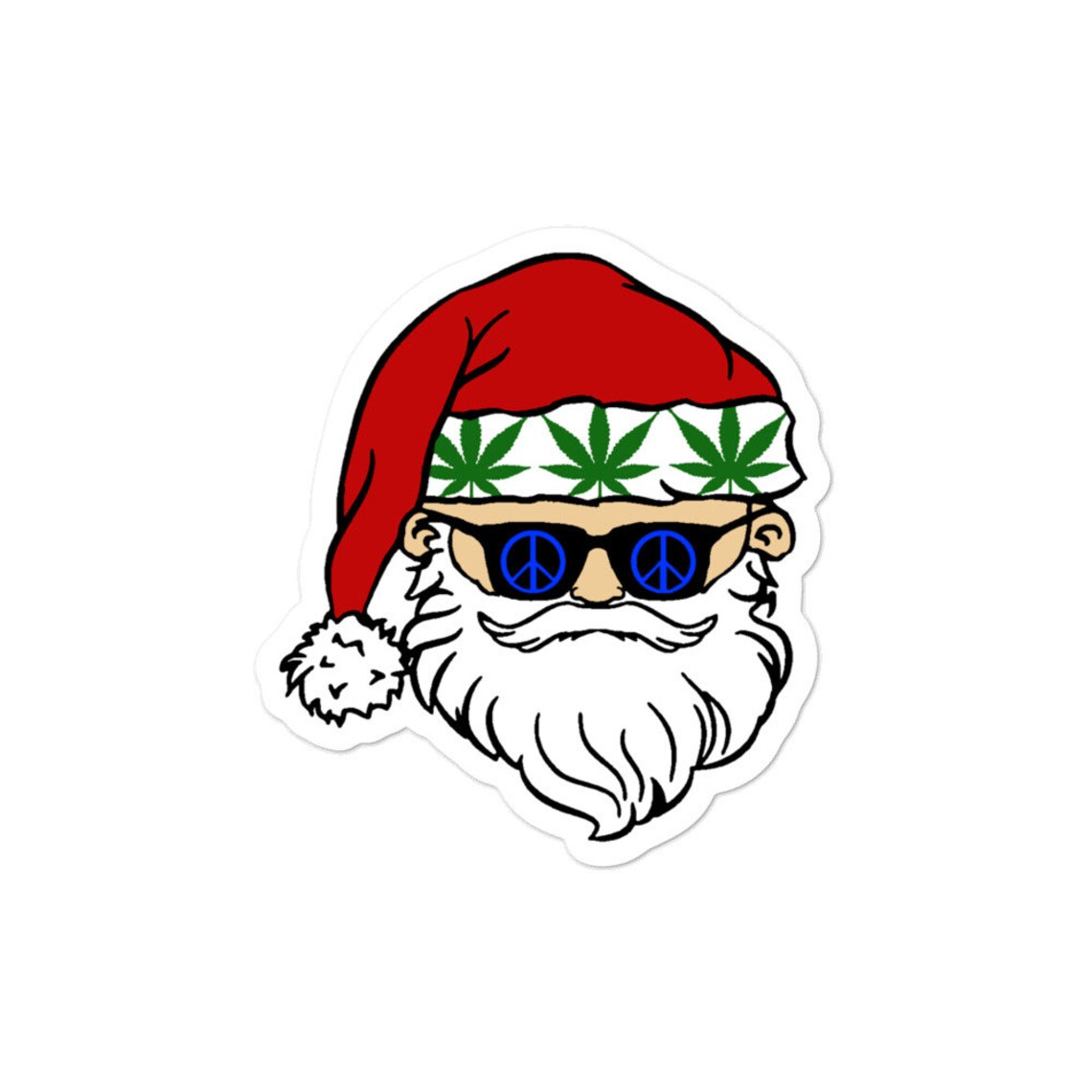 Funny Cannabis Christmas Day Stickers Stoner Santa Xmas Gift Etsy
