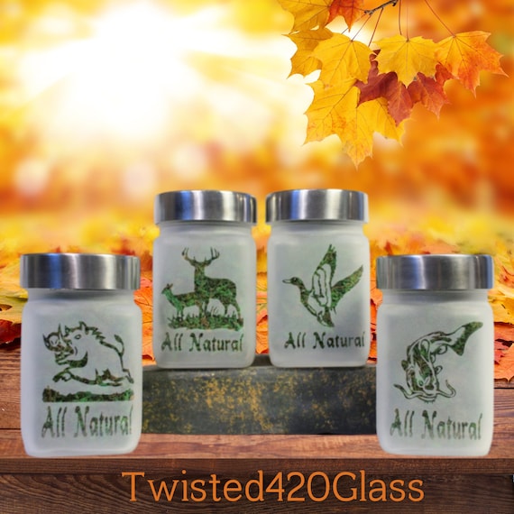 All-Natural Stash Jar Gift Set – Nature-Inspired Herb Storage for Outdoor Lovers by Twisted420Glass