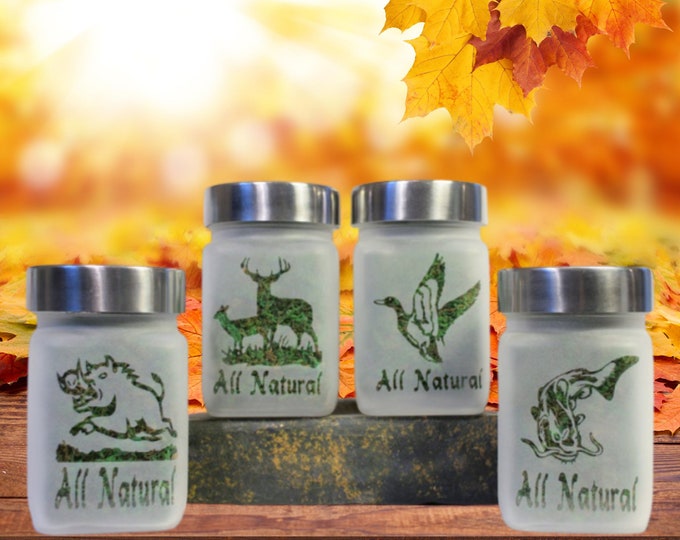 All-Natural Stash Jar Gift Set - Unique Outdoor & Nature-Inspired Bud Jars by Twisted420Glass - Perfect Gift for Nature Lovers