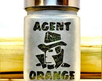 Agent Orange Stash Jar - Cannabis Weed Accessories, 420 Gifts for Stoners - Weed Jars, Ganja Gift Ideas - Stoner Accessories