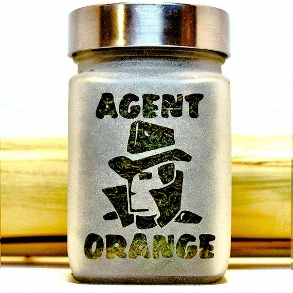 Agent Orange Stash Jar - Cannabis Weed Accessories, 420 Gifts for Stoners - Weed Jars, Ganja Gift Ideas - Stoner Accessories