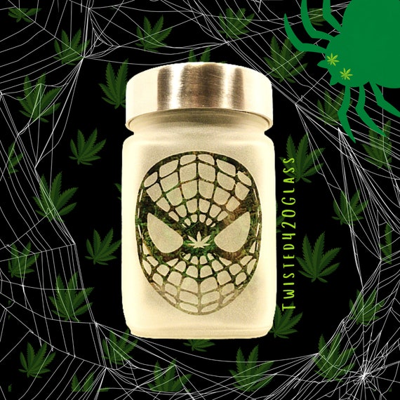 Webbed Head Stash Jar with Pot Leaf