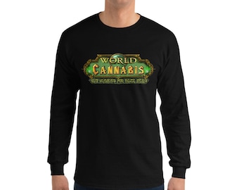 Twisted420Gaming Long-Sleeve Men's Gaming T-Shirt World of Cannabis, The Crusade for the Dank Haze