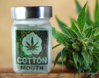 Cotton Mouth Etched Glass Stash Jar - Twisted420Glass - Airtight