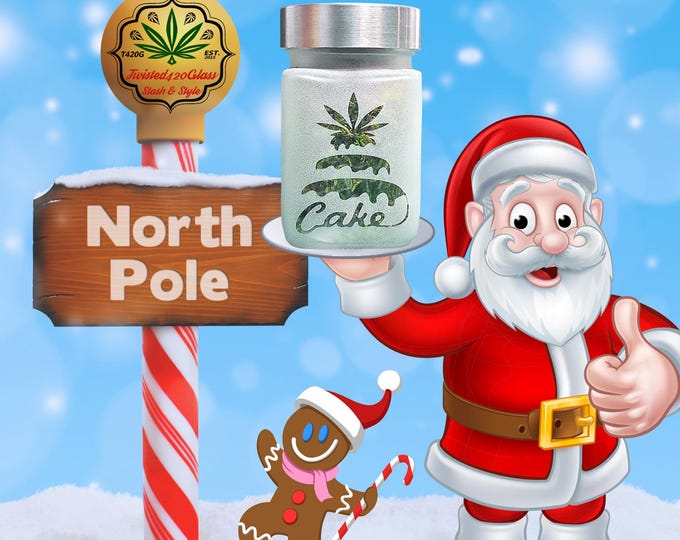 Frosted Cake Stash Jar for Holiday Herb & Treat Storage