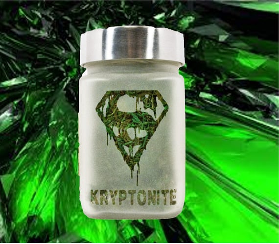 Kryptonite Stash Jar, Weed Accessories and Weed Jars for 420 Stoner Gifts - Cool Stash Jars for Weed