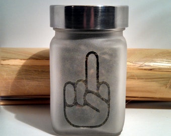 Flip the Bird Stash Jar - Biker Gift Idea - Middle Finger Theme Jars