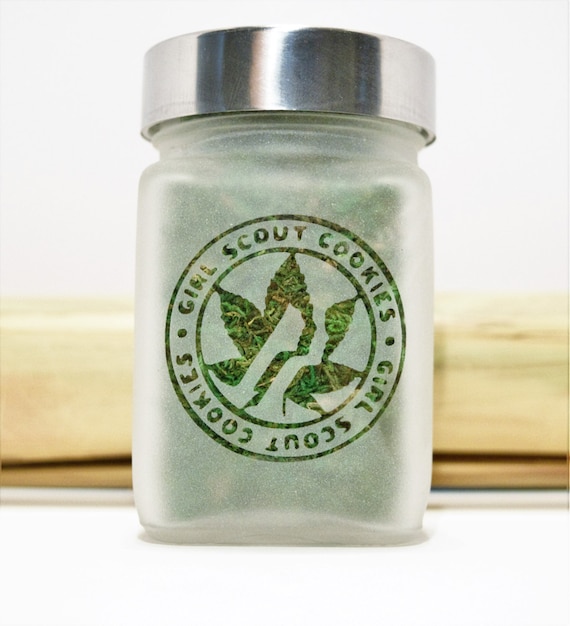 Girl Scout Cookies Stash Jar - Weed Accessories, Stoner Gift & Stash Jars - Cannabis Gifts, Stoner Accessories - Weed Jars