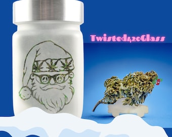 Secret Santa Stash Jar – Holiday-Themed, Airtight & Odor-Proof Christmas Gift by Twisted420Glass
