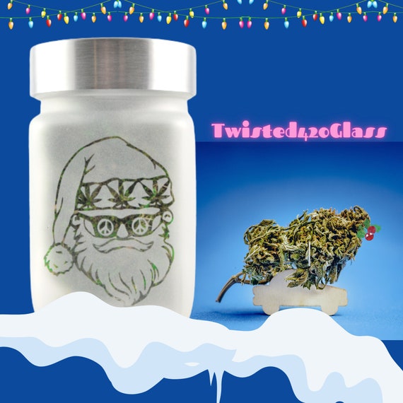 Secret Santa Stash Jar – Holiday-Themed, Airtight & Odor-Proof Christmas Gift by Twisted420Glass