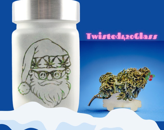 Secret Santa Stash Jar – Holiday-Themed, Airtight & Odor-Proof Christmas Gift by Twisted420Glass