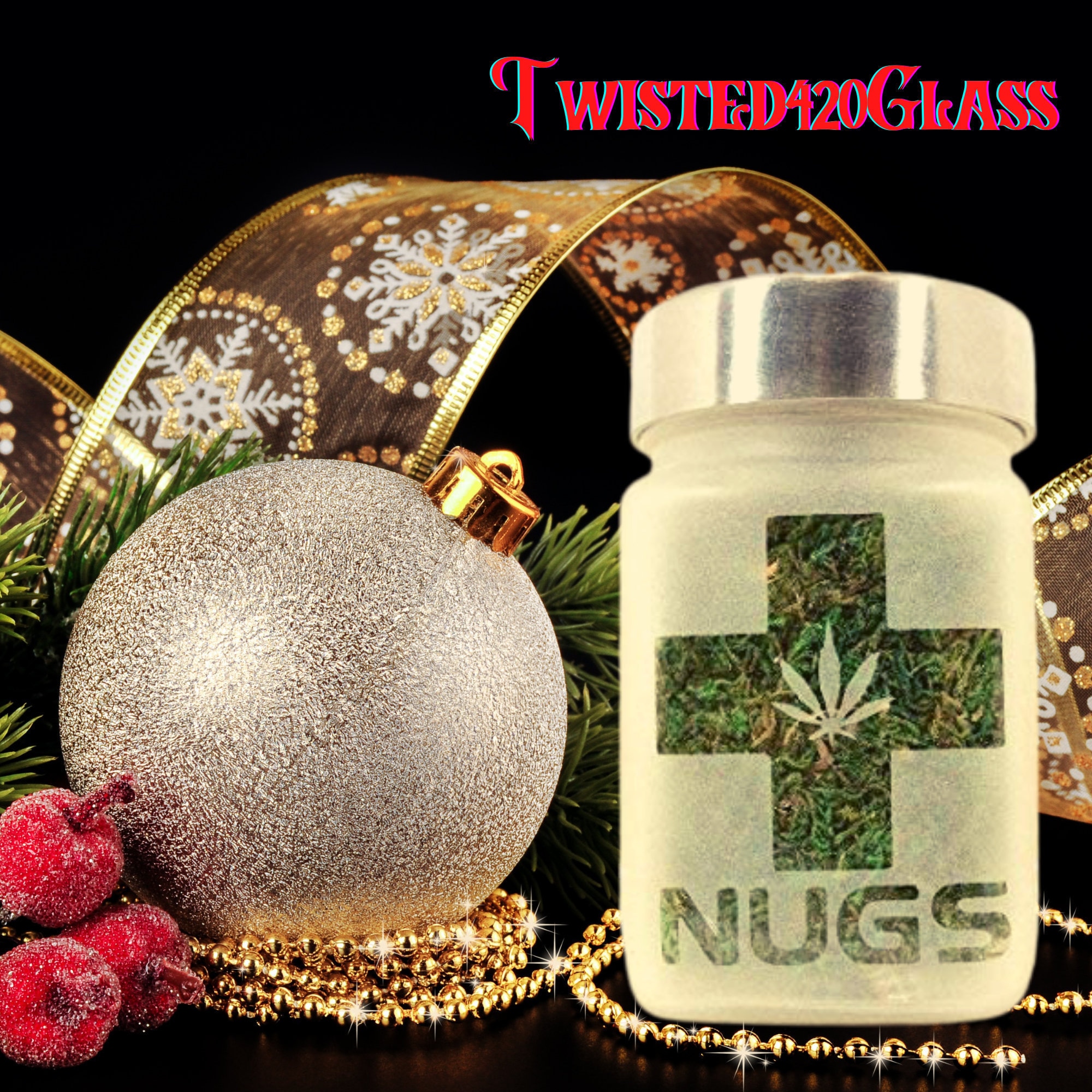Glass Nug Jars Branded with Your Logo - Custom 420 Promo Item