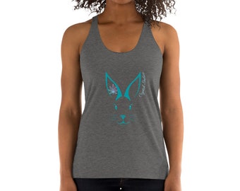 Crystal Indica Bunny Ladies Racerback Summer Tank Top by Twisted420Glass