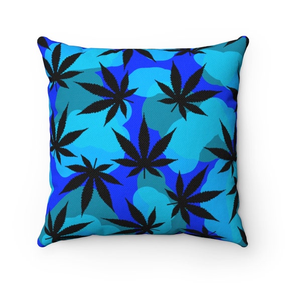 Cannabis Camouflage Square Throw Pillow - Square,  14" x 14"