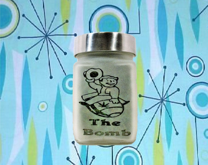 Vault Boy the Bomb Stash Jar - 420 Weed Accessories, Stash Jars for Cannabis Edibles, Gamer Gifts for Stoners, Unique Stoner Gift Ideas