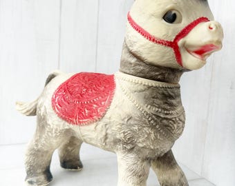 Vintage…sun Rubber Co… Donkey Toy…1961 - Etsy