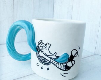 RARE…Hallmark…Peanuts…Linus and Snoopy Blue Blanket Ceramic Coffee Mug…Made In China