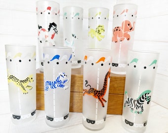 Vintage…Frosted LIBBY Tom Collins Glasses…Set Of 8