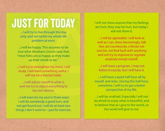 Just For Today Etsy