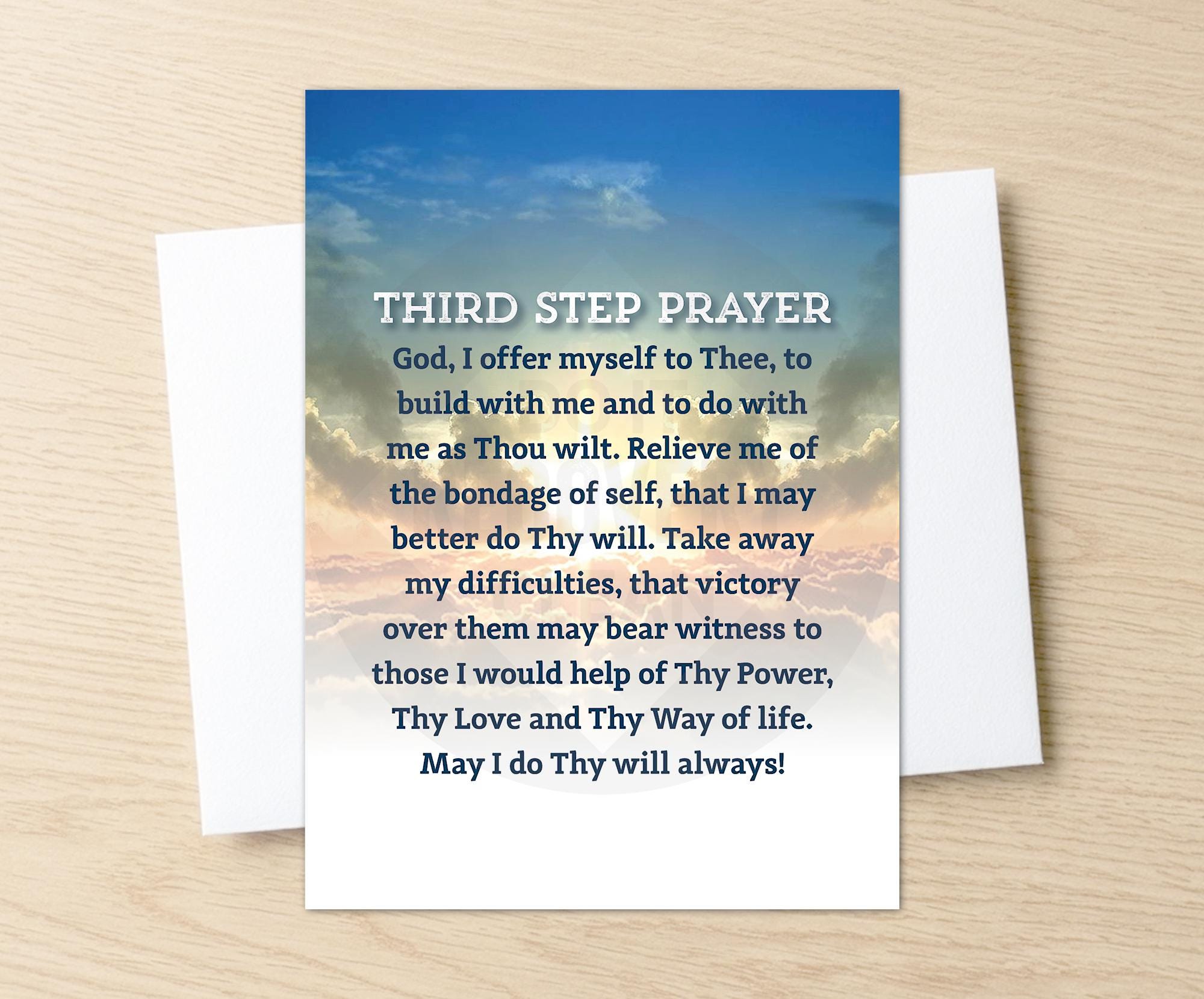 Third Step Prayer Card for Recovering Addicts and Alcoholics Go to