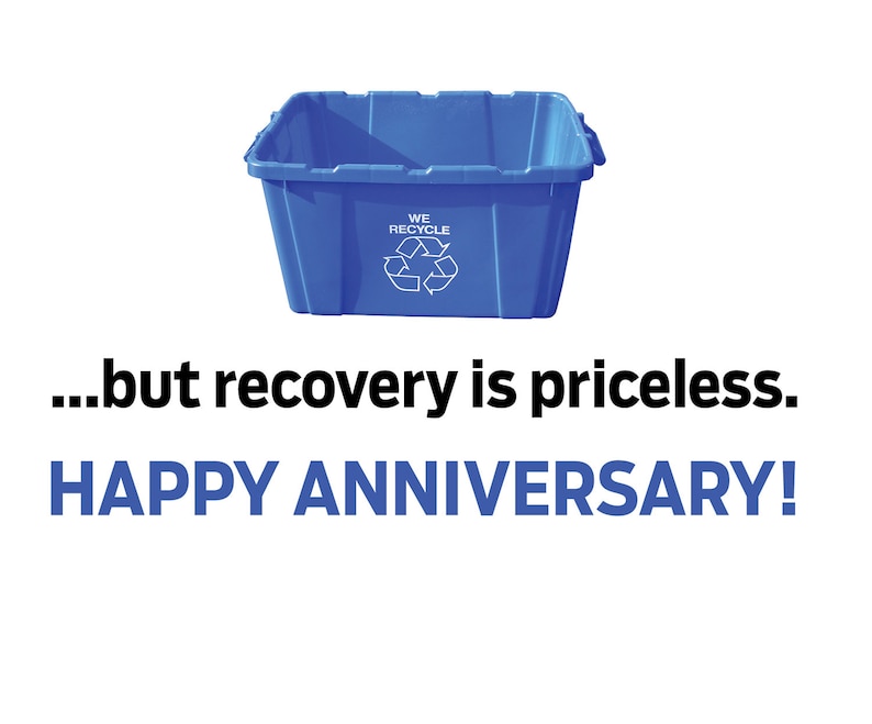 Sobriety Card Happy Anniversary Recovery Is Priceless