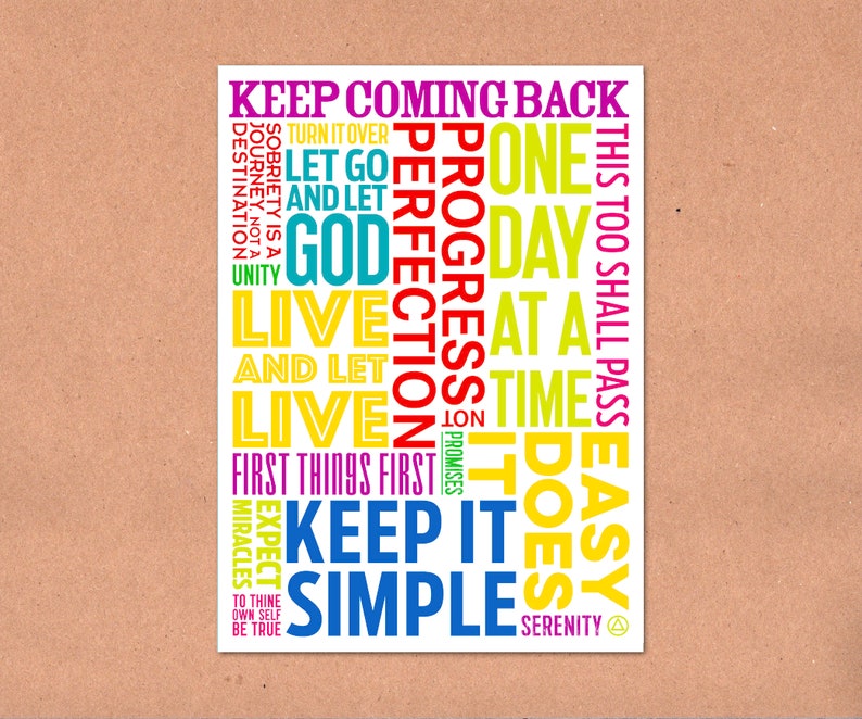 Happy Anniversary with Recovery Slogans Sobriety Card