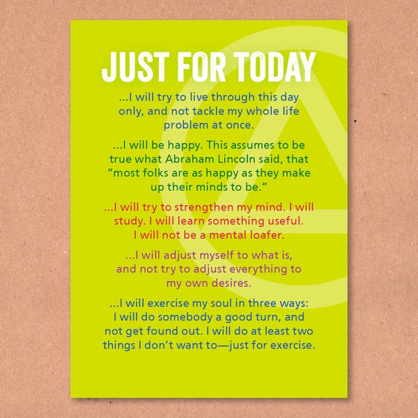 Just for Today Printable - Etsy