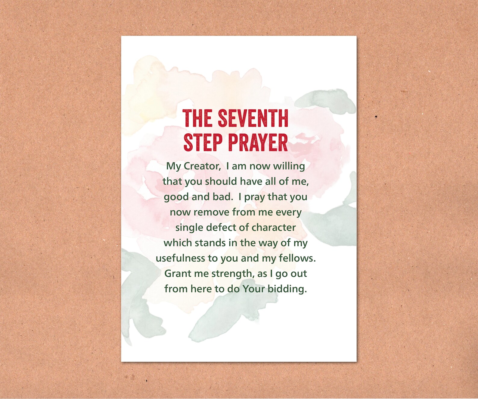 Sobriety Card: Happy Anniversary the Seventh Step Prayer | Etsy