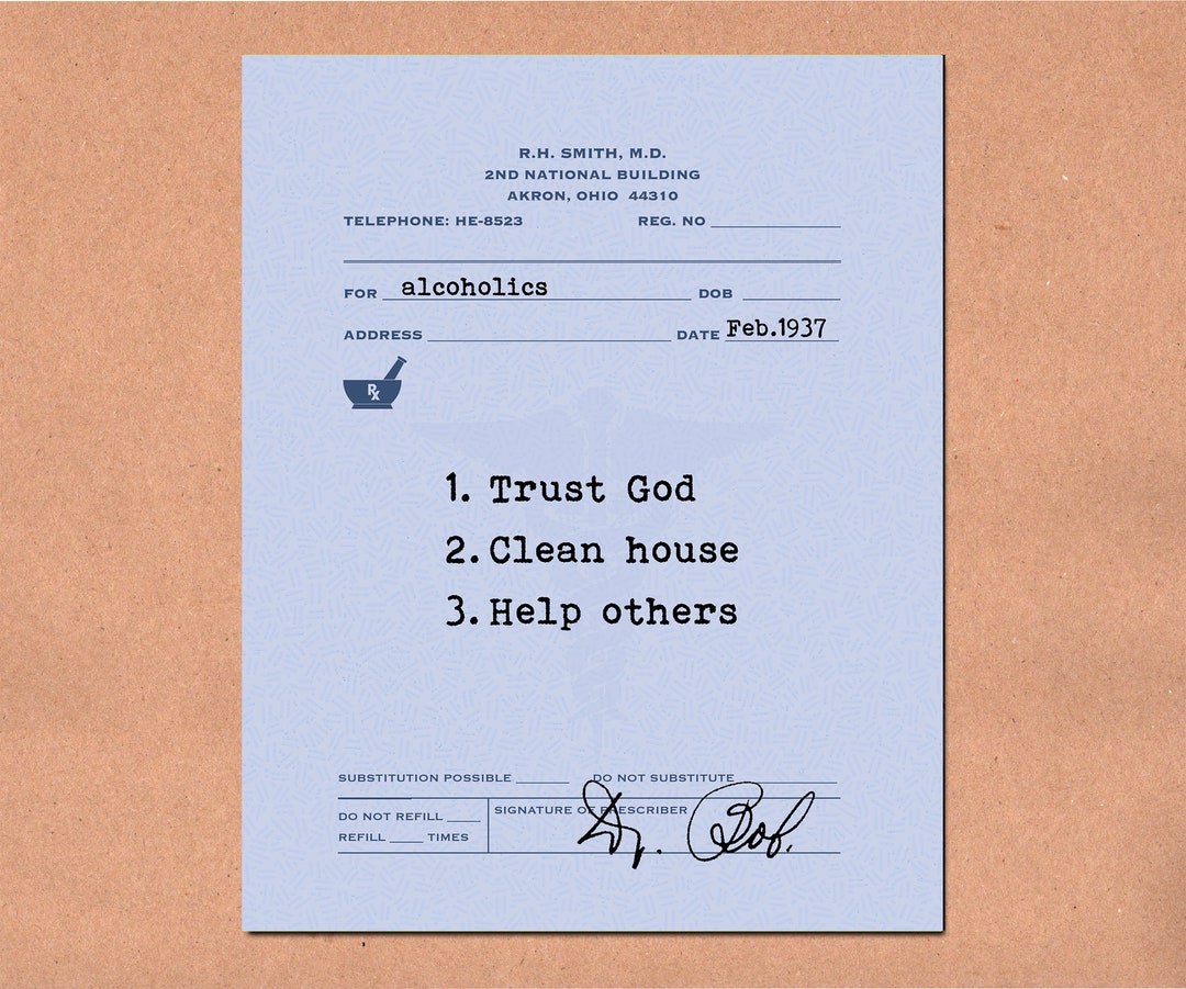 Dr. Bob Print (8 X 10): Trust God, Clean House, Help Others - Etsy
