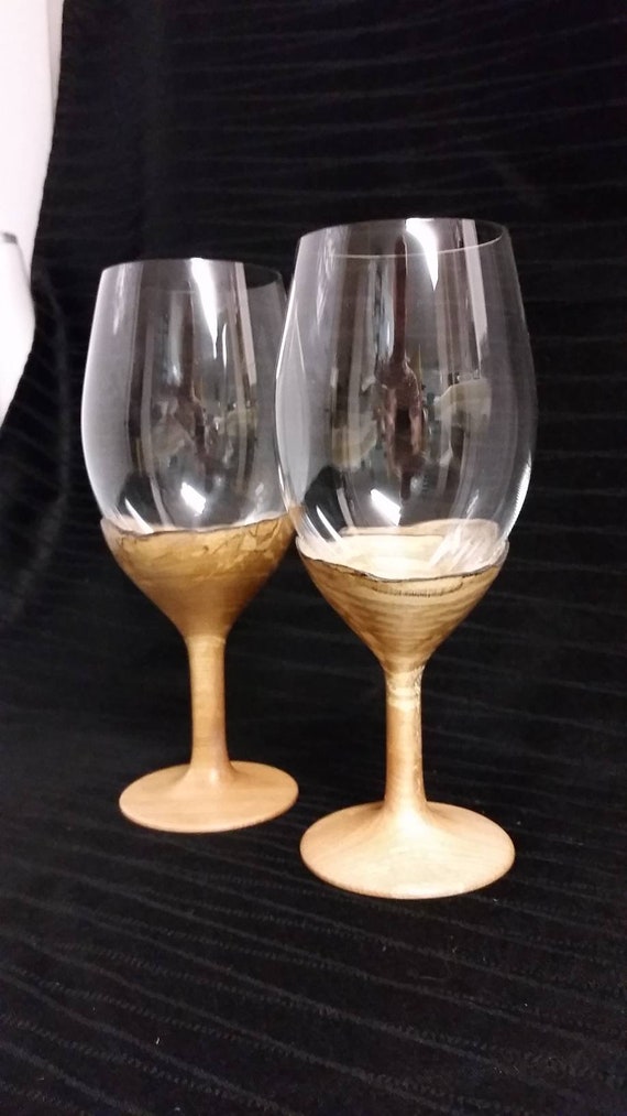 Charred edge wine glasses (2)