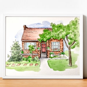 Housewarming Gift, Painting from Photo Custom, Watercolor House Painting, House Portrait, Watercolor House, Hand Drawn House Portrait