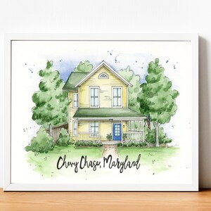 Real Watercolor House Painting, From Photo, Hand Painted