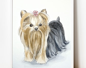 Custom Watercolor Pet Portrait, Hand Painted From Photo