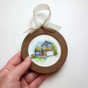 House Painting Ornament, Custom Watercolor House Portrait, Realtor Closing Gift, Housewarming, House Painting From Photo for Christmas