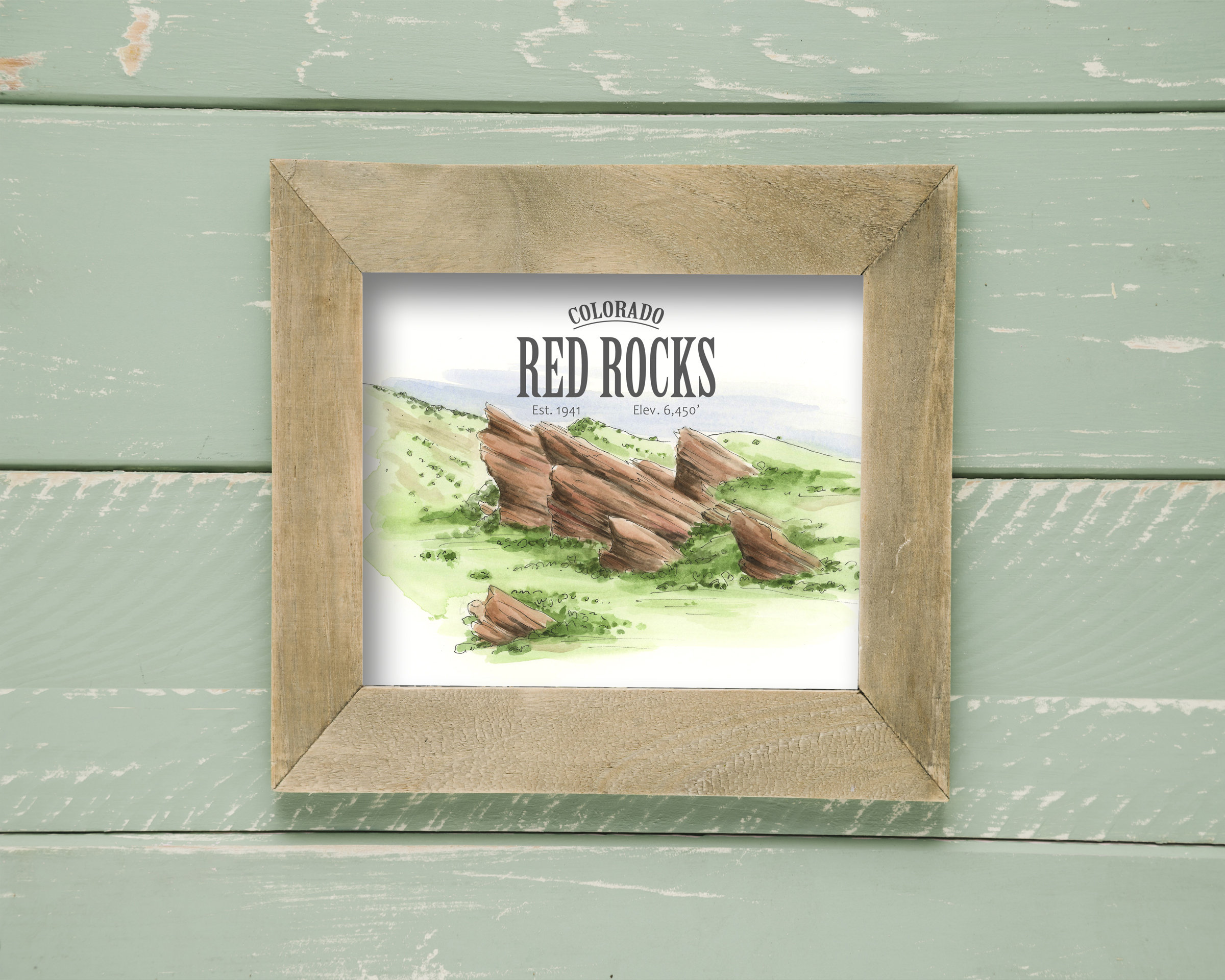 Red Rocks Amphitheater Art Print, Colorado Watercolor Painting - Etsy