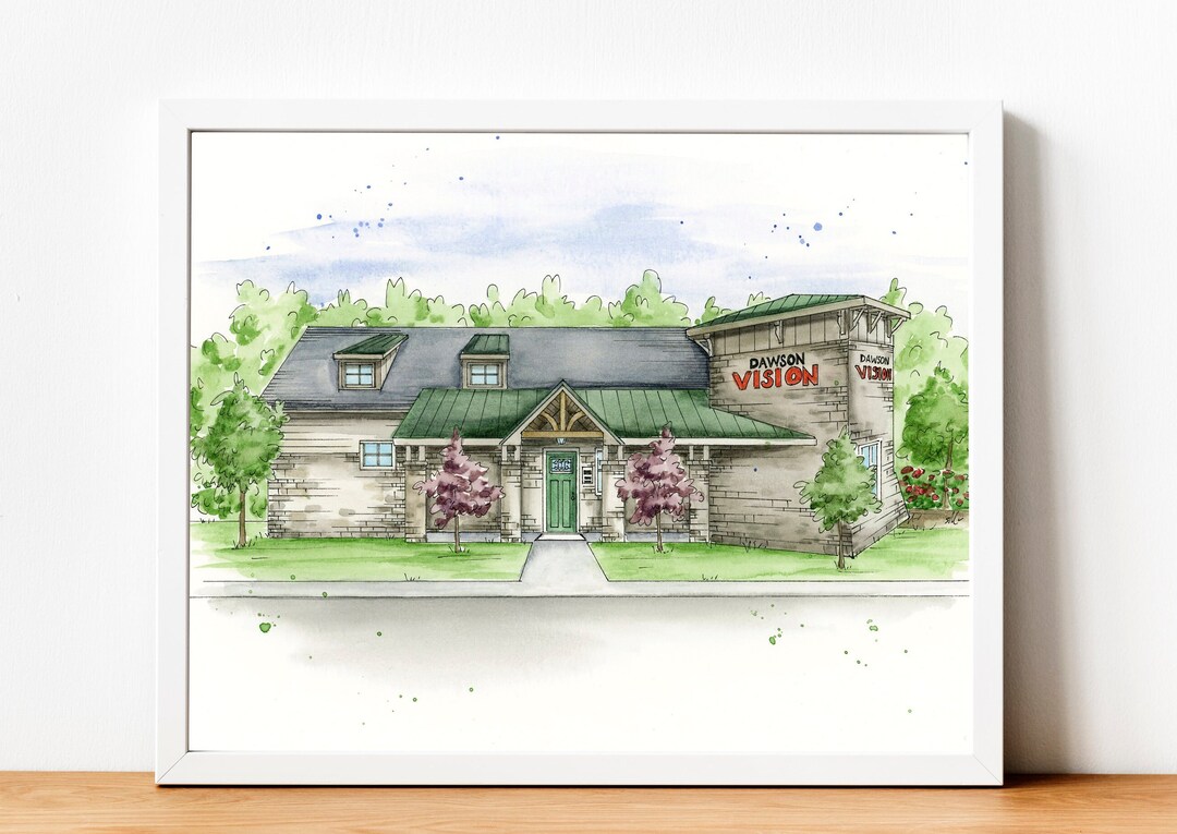 Custom Storefront Watercolor Painting, Business Owner Gift, Painting of
