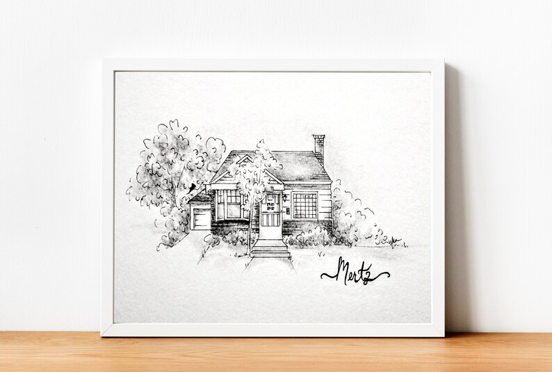 Pencil Drawing of House Charcoal House Print House From Etsy