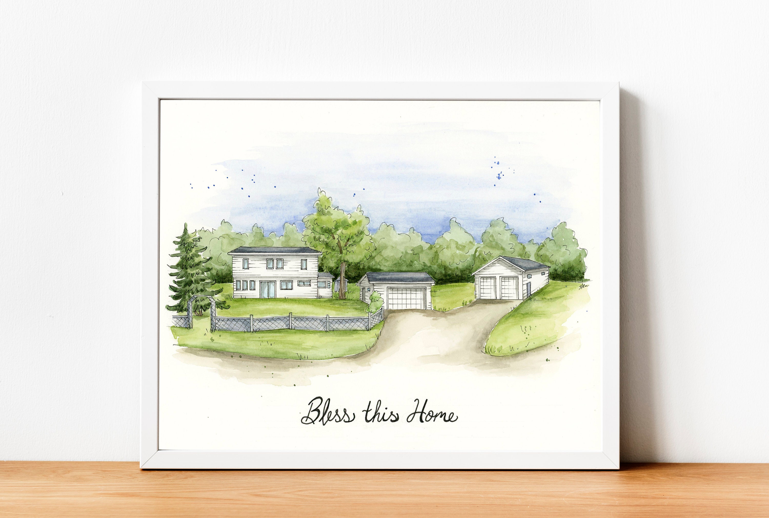 【500円引きクーポン】 18 M S Construction 水彩画 S House Watercolor サイズ（Real M 絵画