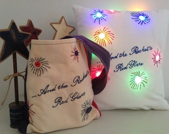 PATTERN-And the Rockets' Red Glare Pillow and Small Bag