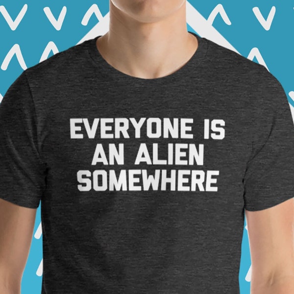 Everyone Is An Alien Somewhere T-Shirt, Funny UFO T-Shirt, Funny Alien T-Shirt, Funny T-Shirts For Men, Cool Funny Saying T-Shirts Guys Mens