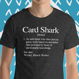 Camiseta com definição de tubarão de cartas, camiseta engraçada de pôquer, camiseta engraçada de jogo, camiseta engraçada de cassino, camiseta engraçada de jogador, camisetas engraçadas masculinas