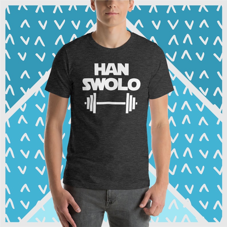 Funny Gym T-Shirt, Han Swolo T-Shirt, Funny Workout T-Shirt, Funny Fitness T-Shirt, Funny Weightlifting T-Shirt, Cool Funny T-Shirts for Men, Funny Powerlifting T-Shirt, Funny Muscle T-Shirt, Funny T-Shirts For Guys