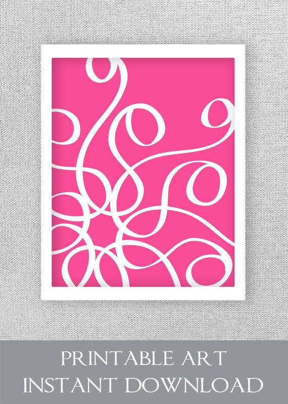 Items similar to Printable Art, Printable Artwork, Hot Pink Art ...