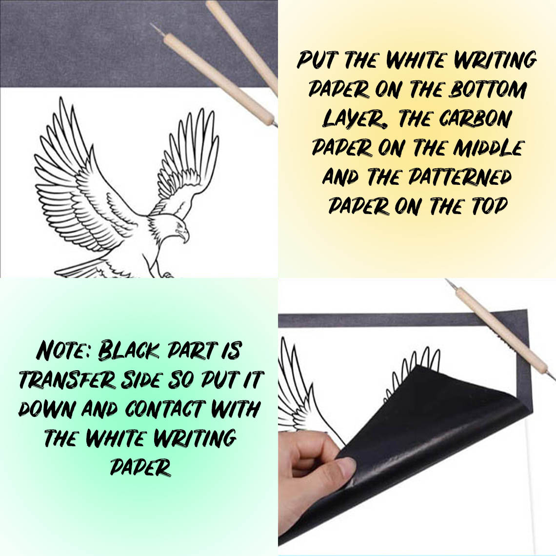 200 Sheets Carbon Paper Graphite Paper Black Carbon Transfer Etsy