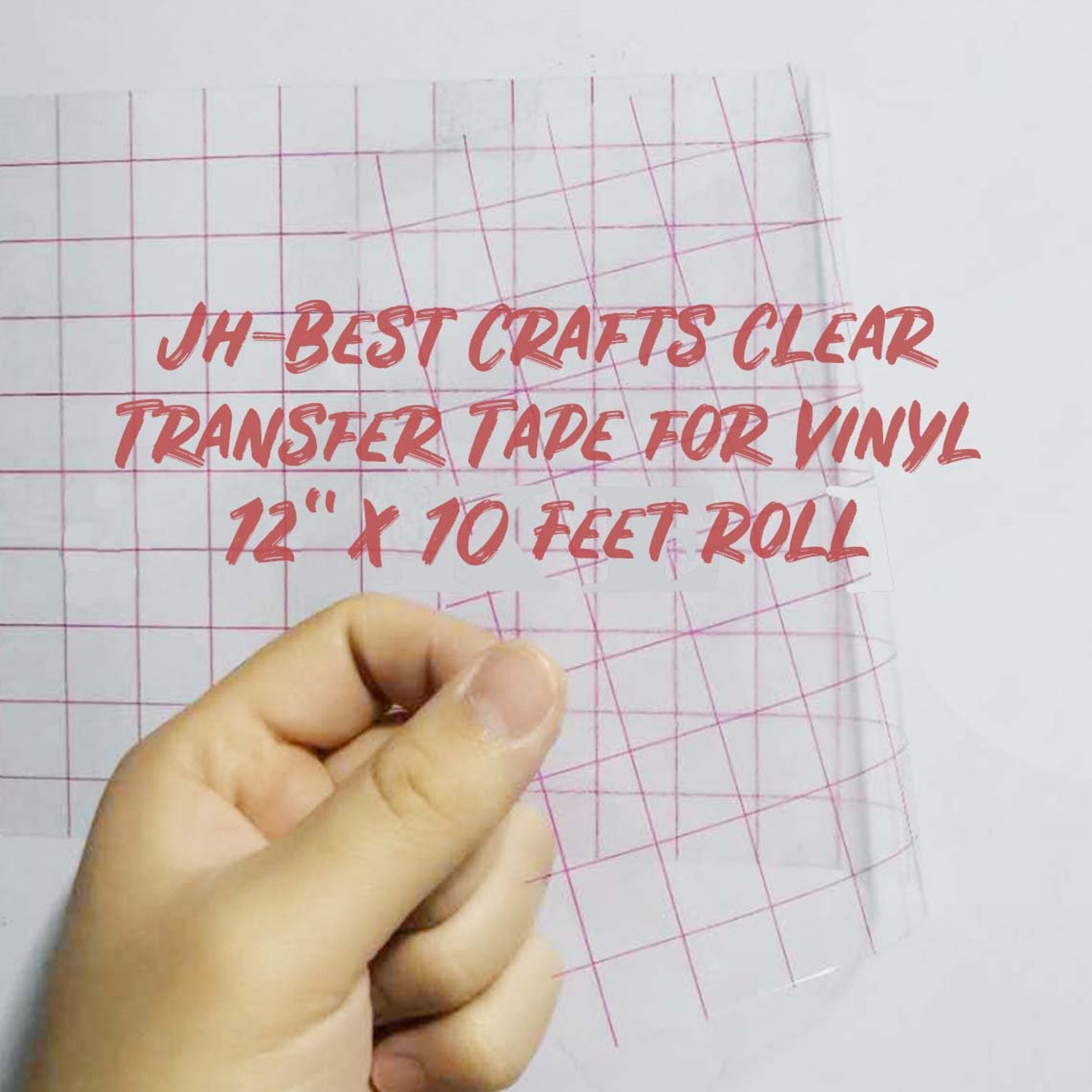 Jhbest Crafts Clear Transfer Tape for Vinyl 12 X 10 Feet Roll W/grid