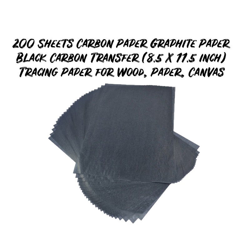 200 Sheets Carbon Paper Graphite Paper Black Carbon Transfer Etsy