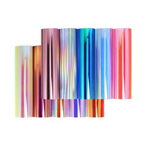 JH BEST CRAFTS Holographic Opal Craft Vinyl 12'' x 12'' Permanent Craft Adhesive Vinyl Sheets (10 Color Opal + 2 Transfer)