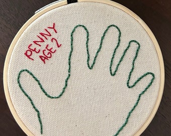 Custom child's handprint hoop